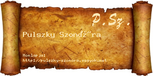 Pulszky Szonóra névjegykártya